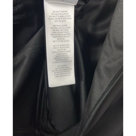 Adrianna Papell Studios Sequin Jersey Dress Black Lace 20W Maxi Slit Formal Gown - Picture 7 of 9